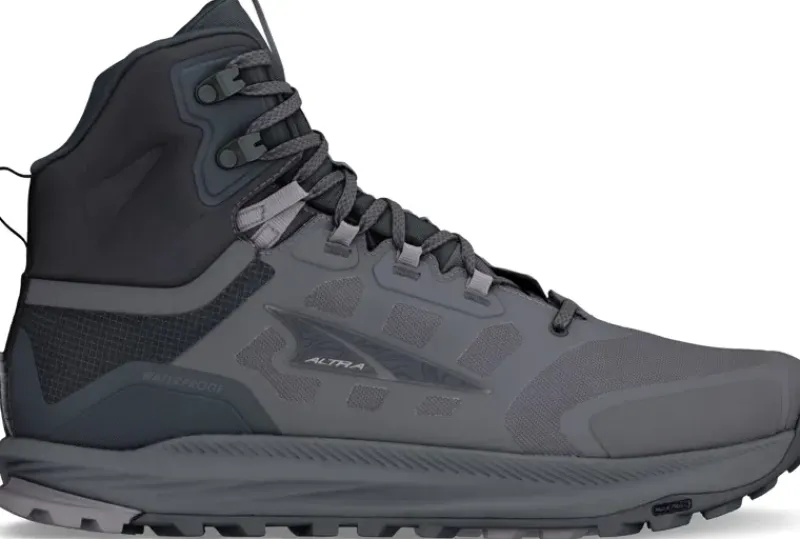 Altra Hiking Shoes & Boots|Mid Height Boots-Mens Lone Peak 9 Waterproof Mid Boots - Black-Gray