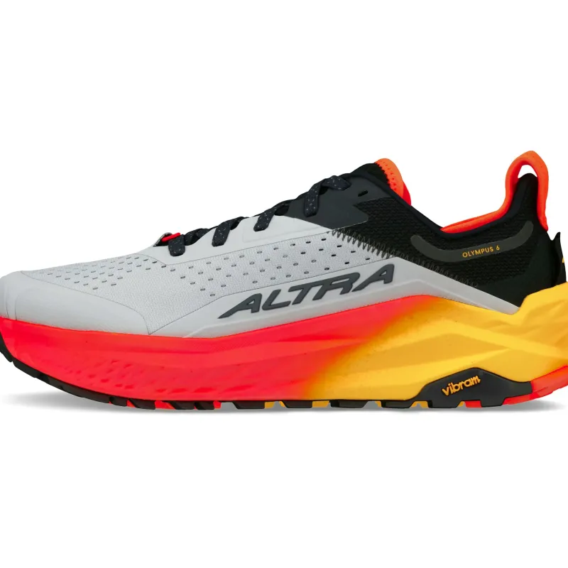 Altra Running Shoes-Mens Olympus 6 Trail Shoes - Grey-Red