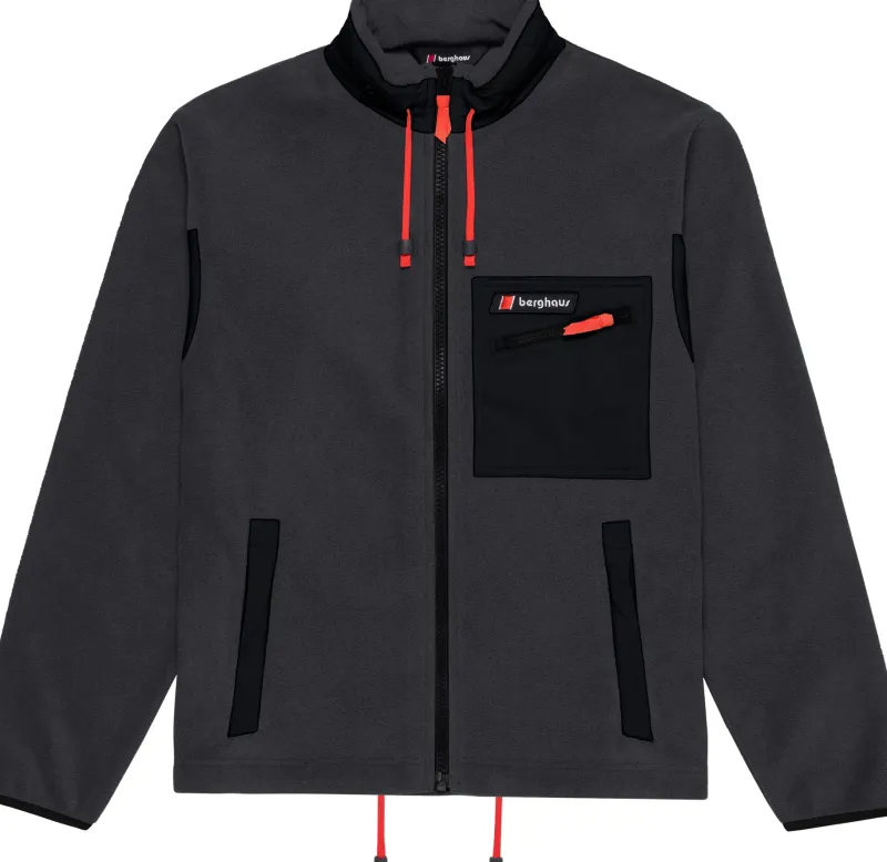 Berghaus Fleece & Mid Layer|Fleece & Mid Layer-Unisex Ascent 91 Fleece Jacket - AU Grey Pinstripe-Jet Black