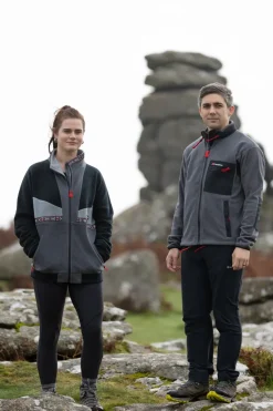 Berghaus Fleece & Mid Layer|Fleece & Mid Layer-Unisex Ascent 91 Fleece Jacket - AU Grey Pinstripe-Jet Black