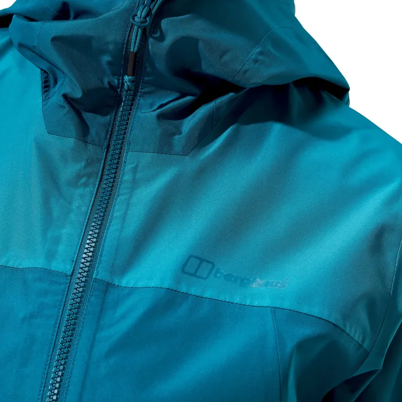 Berghaus Waterproof Jackets-Womens Deluge Pro 3.0 Jacket - Deep Ocean-Jungle Jewel
