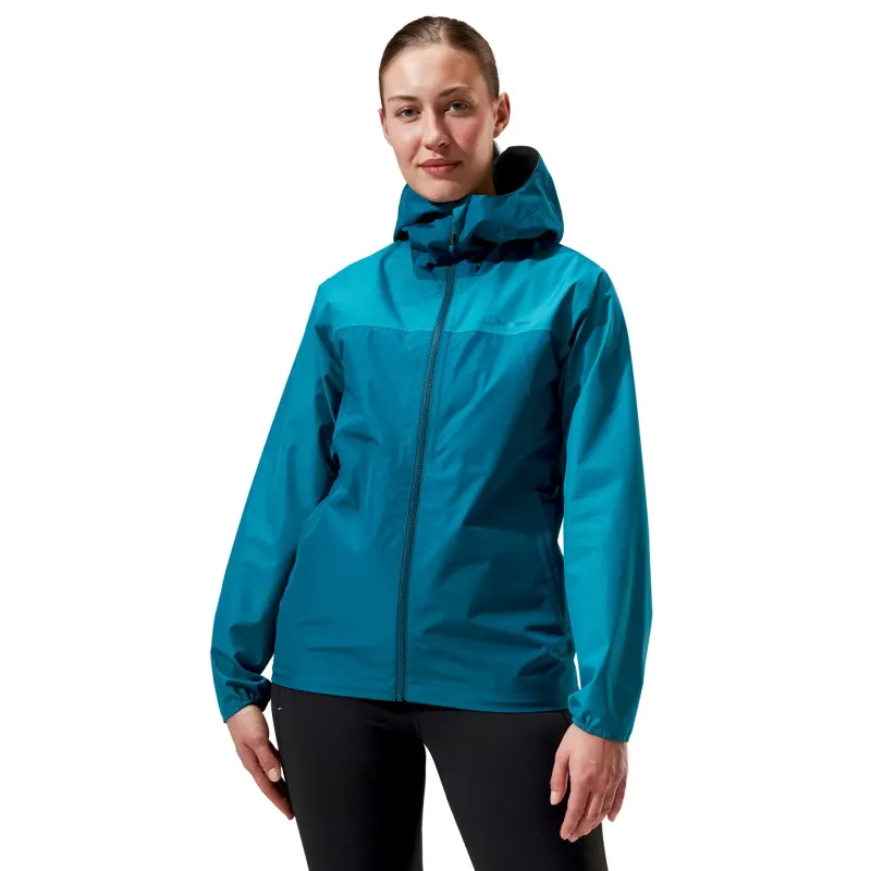 Berghaus Waterproof Jackets-Womens Deluge Pro 3.0 Jacket - Deep Ocean-Jungle Jewel