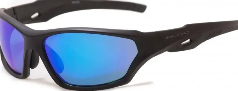 Bloc Eyewear Eyewear-BLOC Beck Sunglasses - Black-Blue Mirror