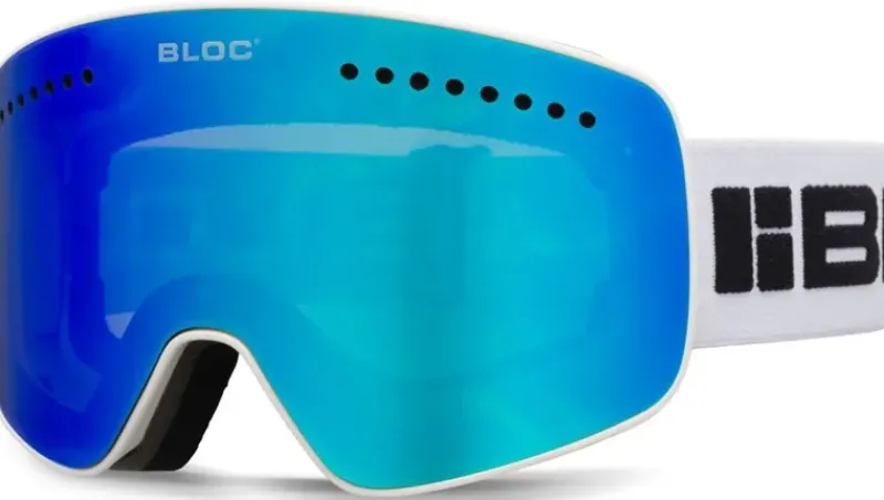 Bloc Eyewear Eyewear-BLOC Fifty-Five Goggle - Matt White-Blue Mirror Lens-Powder Lens