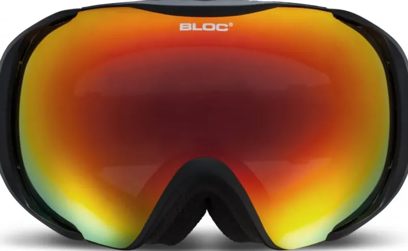 Bloc Eyewear Eyewear-BLOC Mask Goggle - Matt Black-Dark Brown Red Mirror