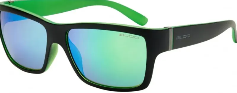 Bloc Eyewear Eyewear-BLOC Riser Sunglasses - Black Green-Green Mirror