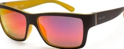 Bloc Eyewear Eyewear-BLOC Riser Sunglasses - Matt Black-Yellow Red Mirror