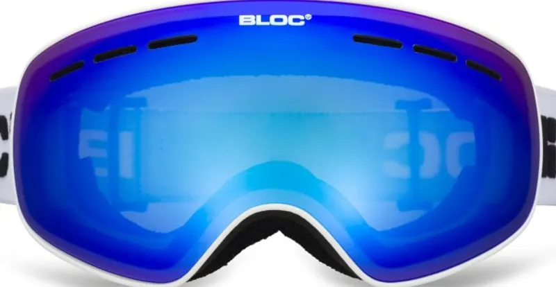 Bloc Eyewear Eyewear-BLOC Small Fit Moon Goggle - Matt White-Blue Mirror Lens