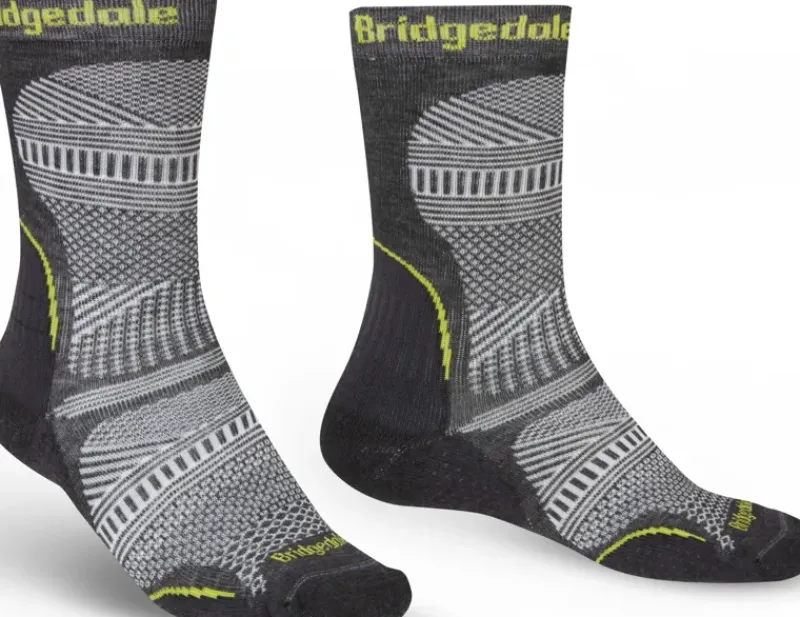 Bridgedale Socks|Socks-Mens Hike Ultralight T2 Coolmax Performance Original Boot Socks - Graphite