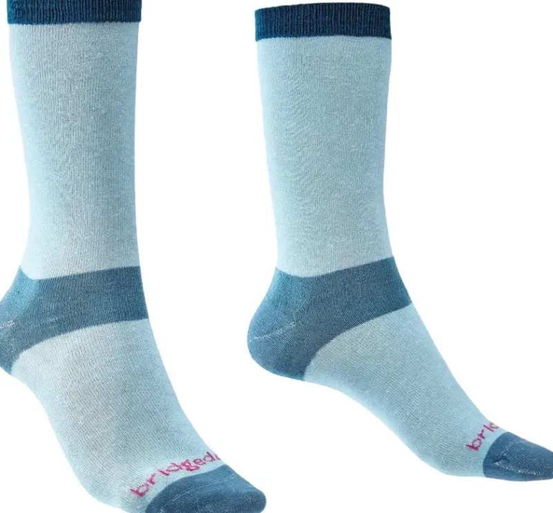 Bridgedale Socks|Socks-Womens Coolmax Liner Socks - Twin Pack - Sky