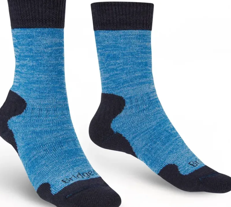 Bridgedale Socks|Socks-Womens Explorer Heavyweight Merino Comfort Boot Socks - Blue Marl