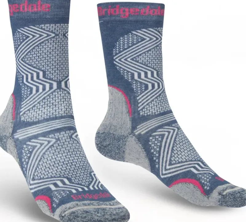 Bridgedale Socks|Socks-Womens Hike Ultralight T2 Coolmax Performance Boot Socks - Dark Denim