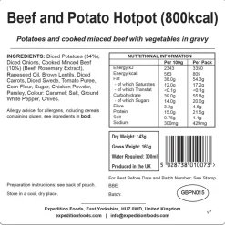 Expedition Foods Lunch/ Dinner-Beef and Potato Hotpot - 800kcal