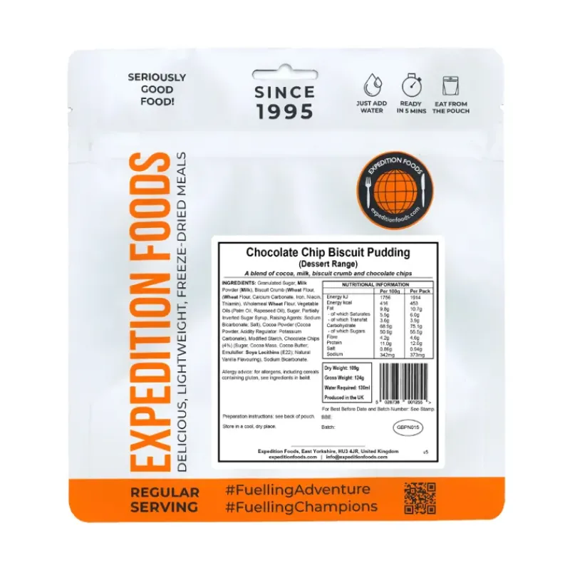 Expedition Foods Dessert-Chocolate Chip Biscuit Pudding - Dessert Range