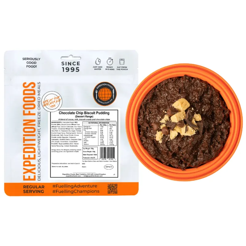 Expedition Foods Dessert-Chocolate Chip Biscuit Pudding - Dessert Range