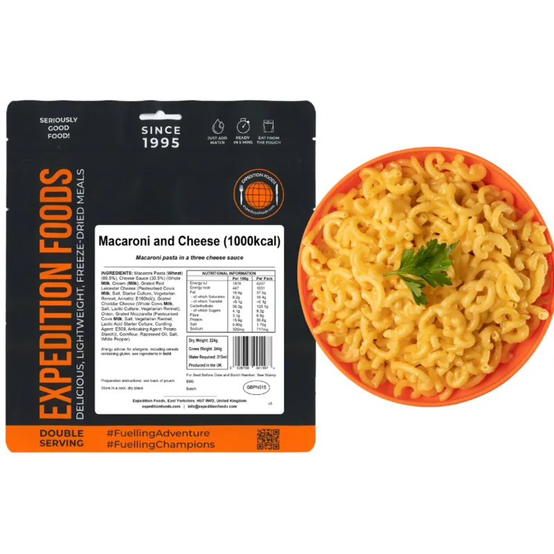 Expedition Foods Lunch/ Dinner-Macaroni and Cheese - 1000kcal