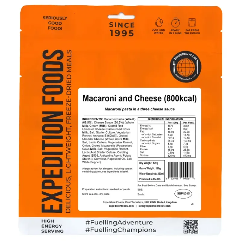Expedition Foods Lunch/ Dinner-Macaroni and Cheese - 800kcal