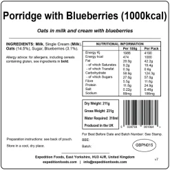 Expedition Foods Breakfast-Porridge with Blueberries - 1000kcal