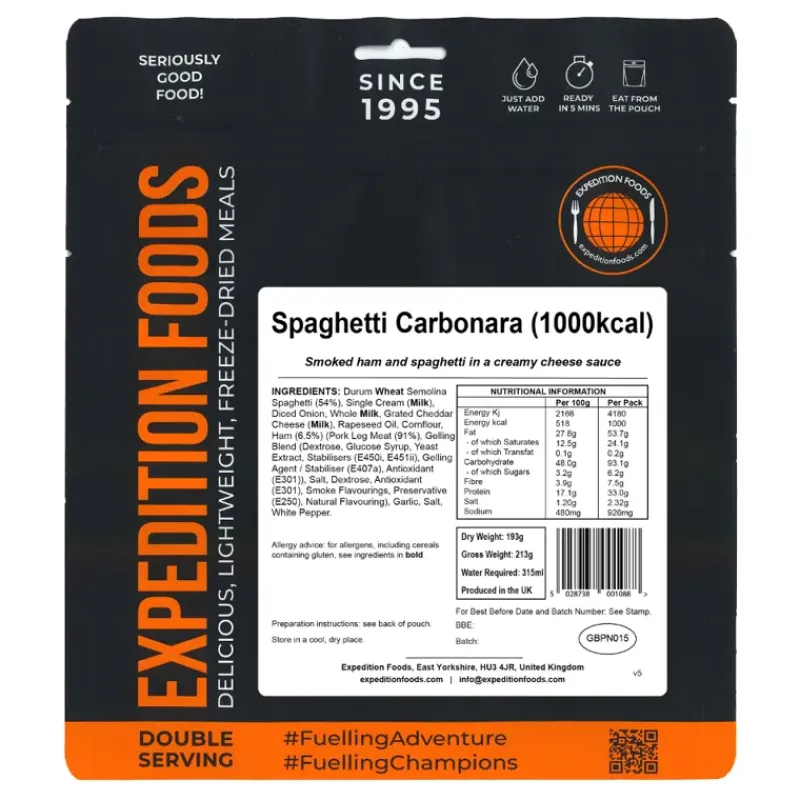 Expedition Foods Lunch/ Dinner-Spaghetti Carbonara - 1000kcal