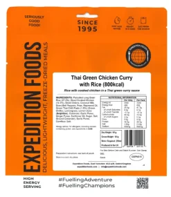 Expedition Foods Lunch/ Dinner-Thai Green Chicken Curry with Rice - 800kcal
