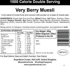 Expedition Foods Breakfast-Very Berry Muesli - 1000kcal