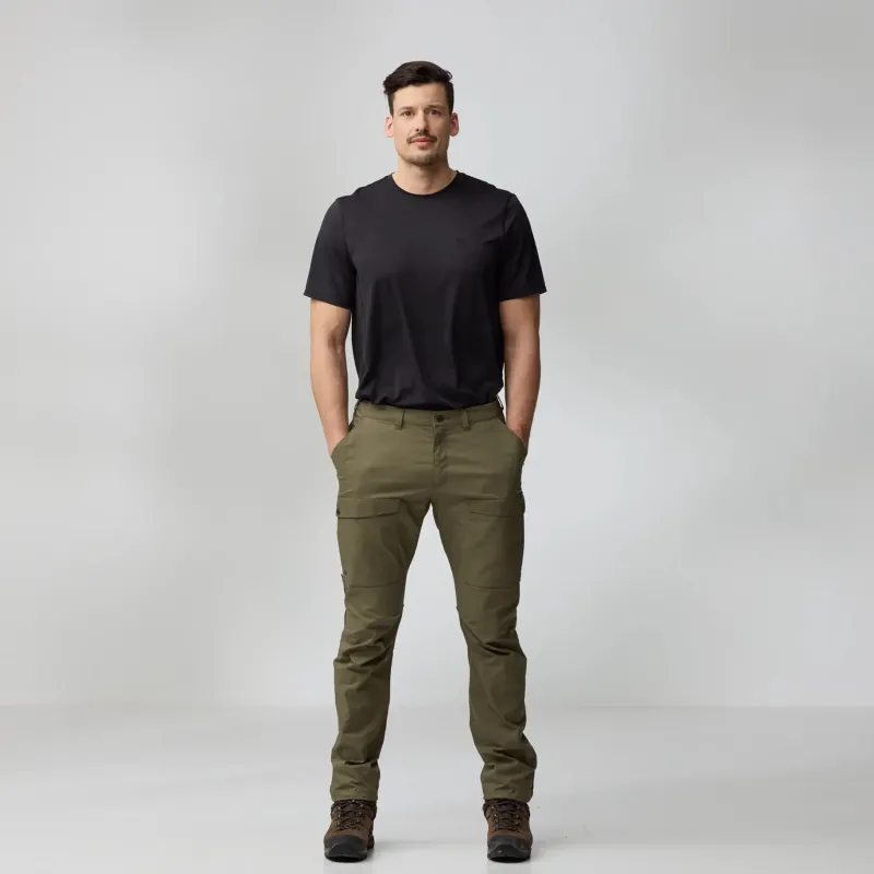 Fjallraven Trousers & Leg Wear-Mens Abisko Hybrid Trail Trousers - Black
