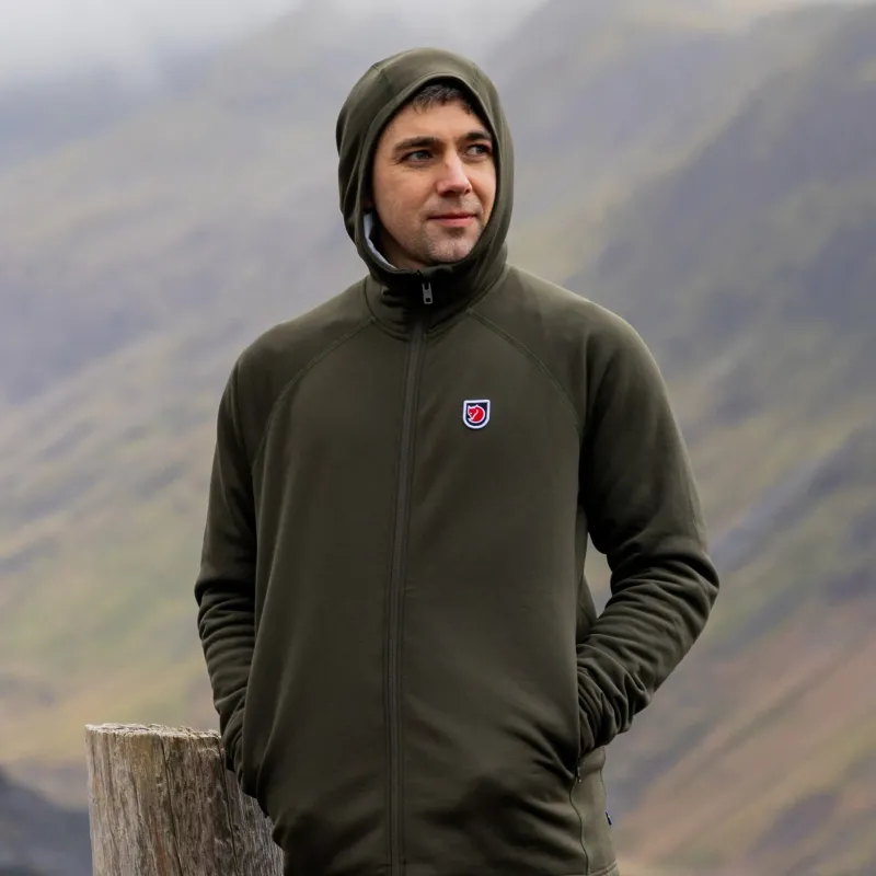 Fjallraven Fleece & Mid Layer-Mens Expedition Fleece Hoodie - Deep Forest