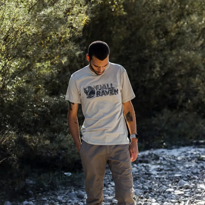 Fjallraven T-Shirts & Baselayers-Mens Lush Logo T-shirt - Fossil