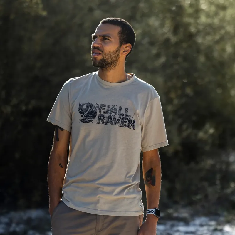 Fjallraven T-Shirts & Baselayers-Mens Lush Logo T-shirt - Fossil