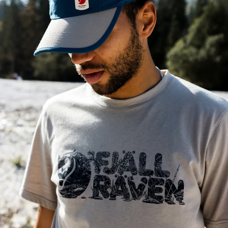 Fjallraven T-Shirts & Baselayers-Mens Lush Logo T-shirt - Fossil