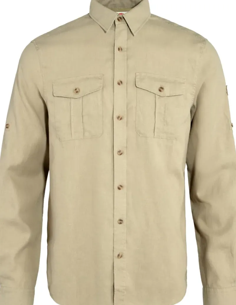 Fjallraven Shirts-Mens Ovik Travel LS Shirt - Sand Stone
