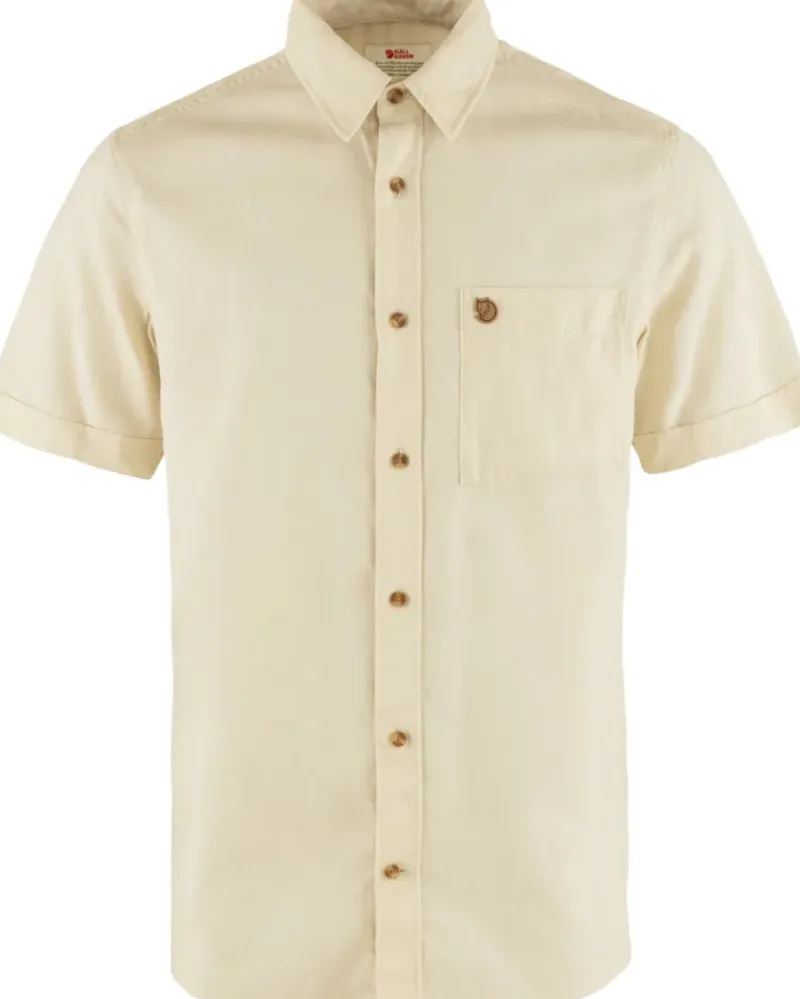 Fjallraven Shirts-Mens Ovik Travel SS Shirt - Chalk White