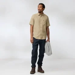 Fjallraven Shirts-Mens Ovik Travel SS Shirt - Chalk White