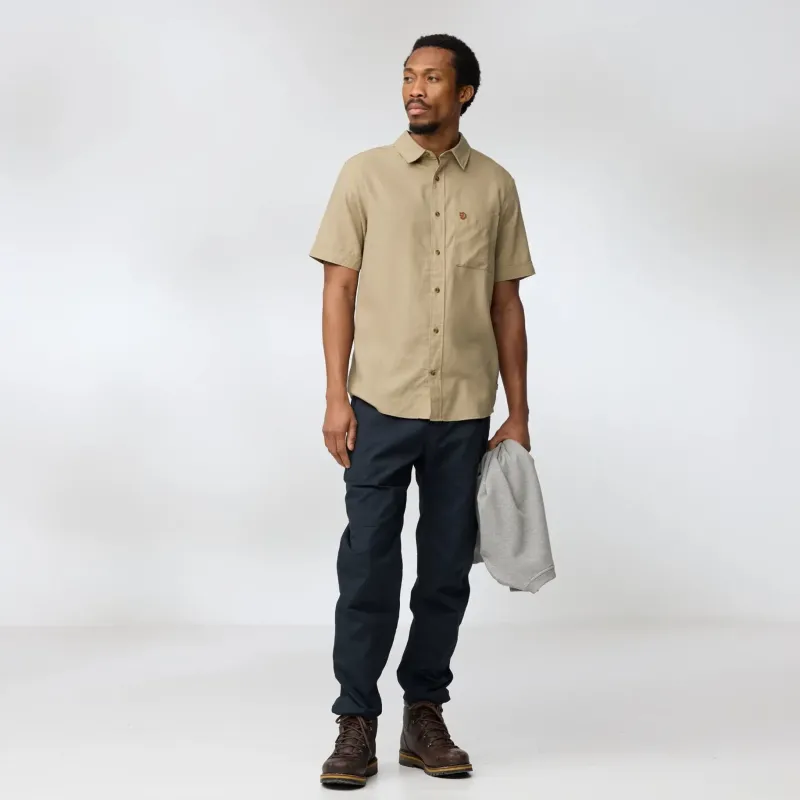 Fjallraven Shirts-Mens Ovik Travel SS Shirt - Chalk White