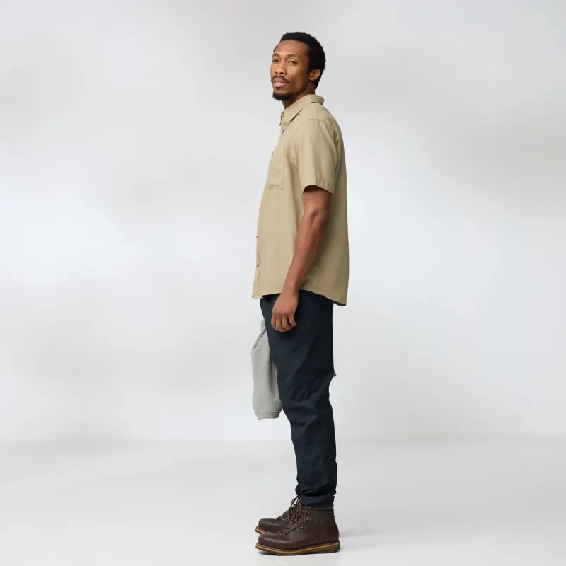 Fjallraven Shirts-Mens Ovik Travel SS Shirt - Chalk White