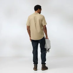 Fjallraven Shirts-Mens Ovik Travel SS Shirt - Chalk White