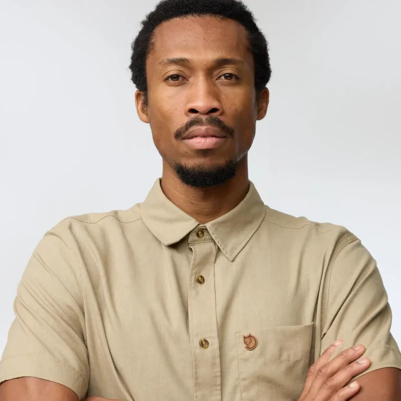 Fjallraven Shirts-Mens Ovik Travel SS Shirt - Chalk White