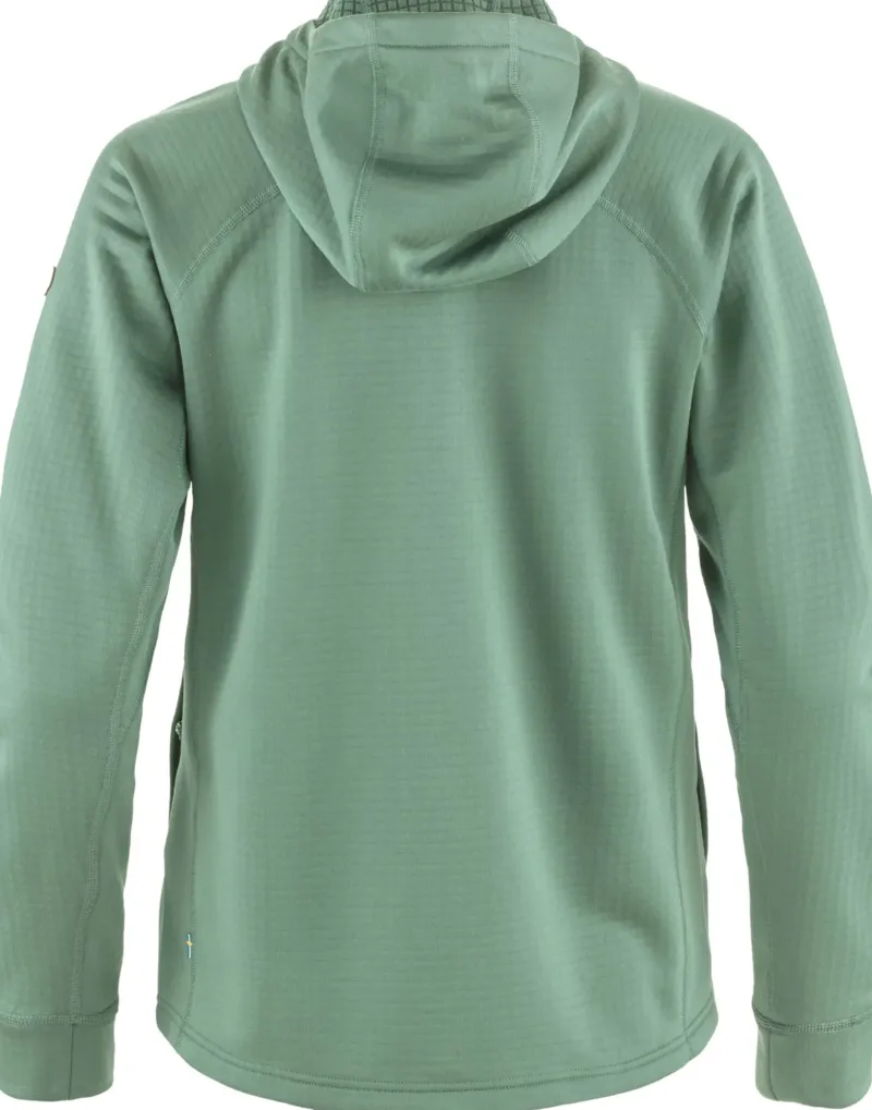 Fjallraven Fleece & Mid Layer-Womens Abisko Grid Fleece Hoodie - Patina Green