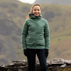 Fjallraven Fleece & Mid Layer-Womens Abisko Grid Fleece Hoodie - Patina Green