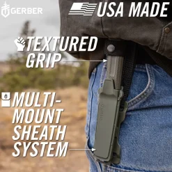 Gerber Knives & Multi-Tools-Strongarm Camp Knife and Sheath - Green