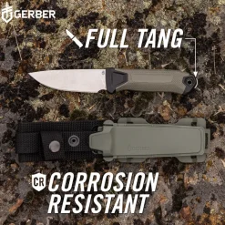 Gerber Knives & Multi-Tools-Strongarm Camp Knife and Sheath - Green