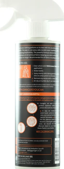 Grangers Clothing Cleaning & Proofing-Performance Repel Plus Spray - 275ml
