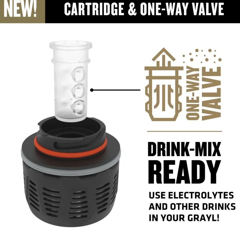 Grayl Water Purification-GeoPress Ti Purifier Plus Cook Lid - Covert Black