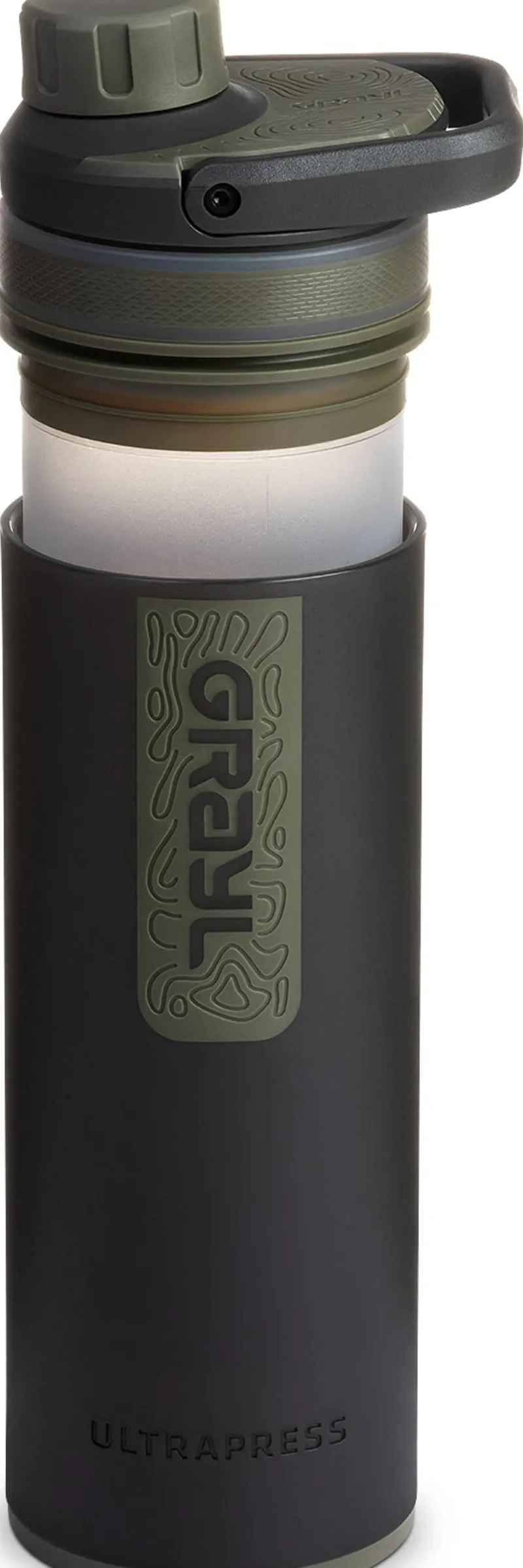 Grayl Water Purification-UltraPress Purifier Bottle - Camp Black