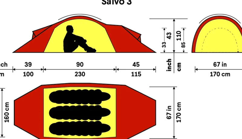 Hilleberg Backpacking & Lightweight Tents-Saivo 3 Tent - Red