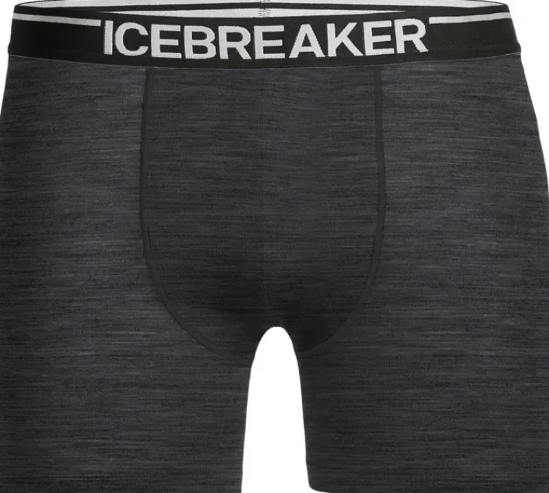 Icebreaker Underwear-Mens Anatomica Boxers - Jet Heather