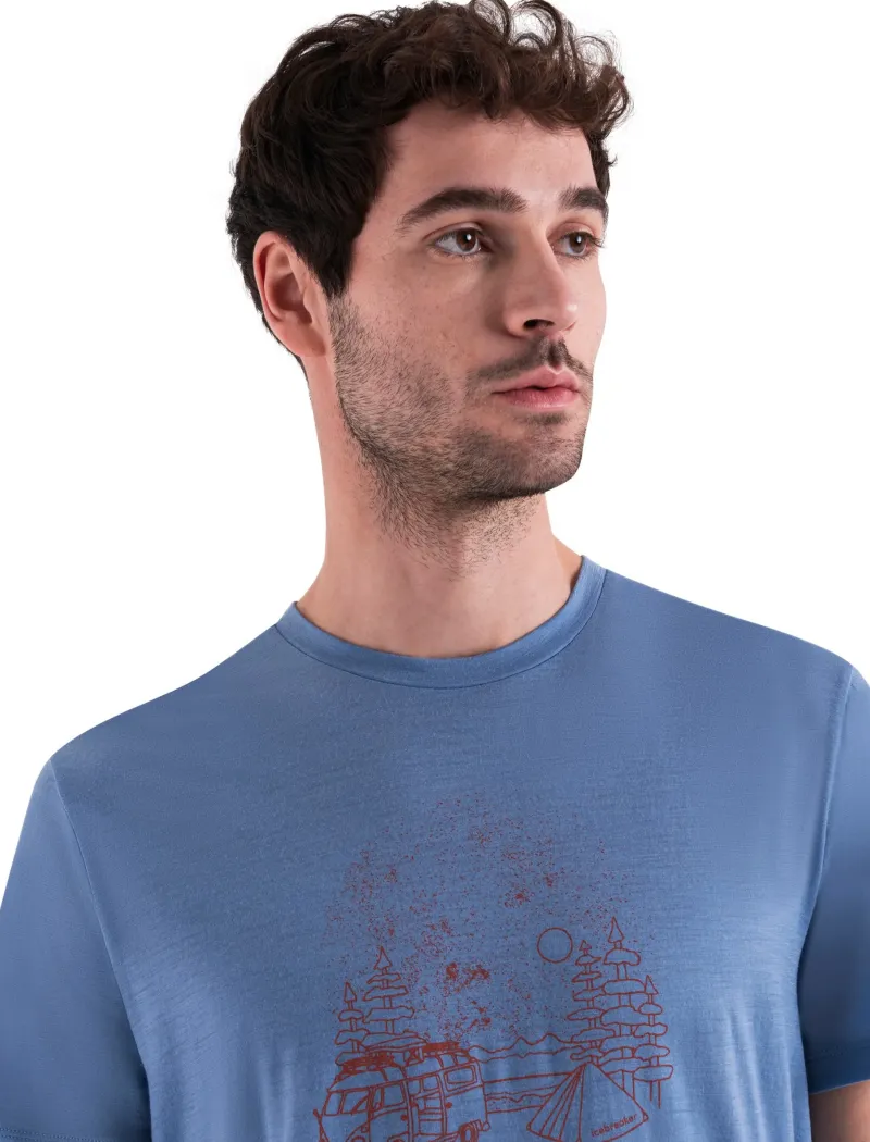 Icebreaker T-Shirts & Baselayers-Mens Merino 150 Tech Lite III SS Tee - Van Camp - Kyanite