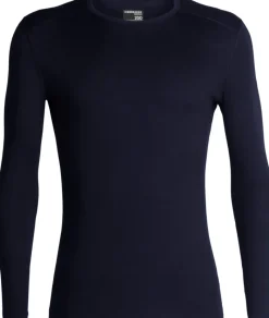 Icebreaker T-Shirts & Baselayers-Mens 200 Oasis Long Sleeved Crewe Top - Midnight Navy