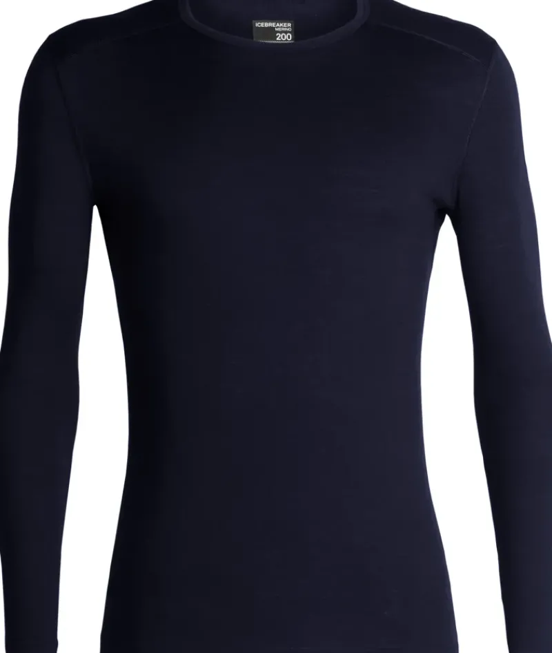 Icebreaker T-Shirts & Baselayers-Mens 200 Oasis Long Sleeved Crewe Top - Midnight Navy