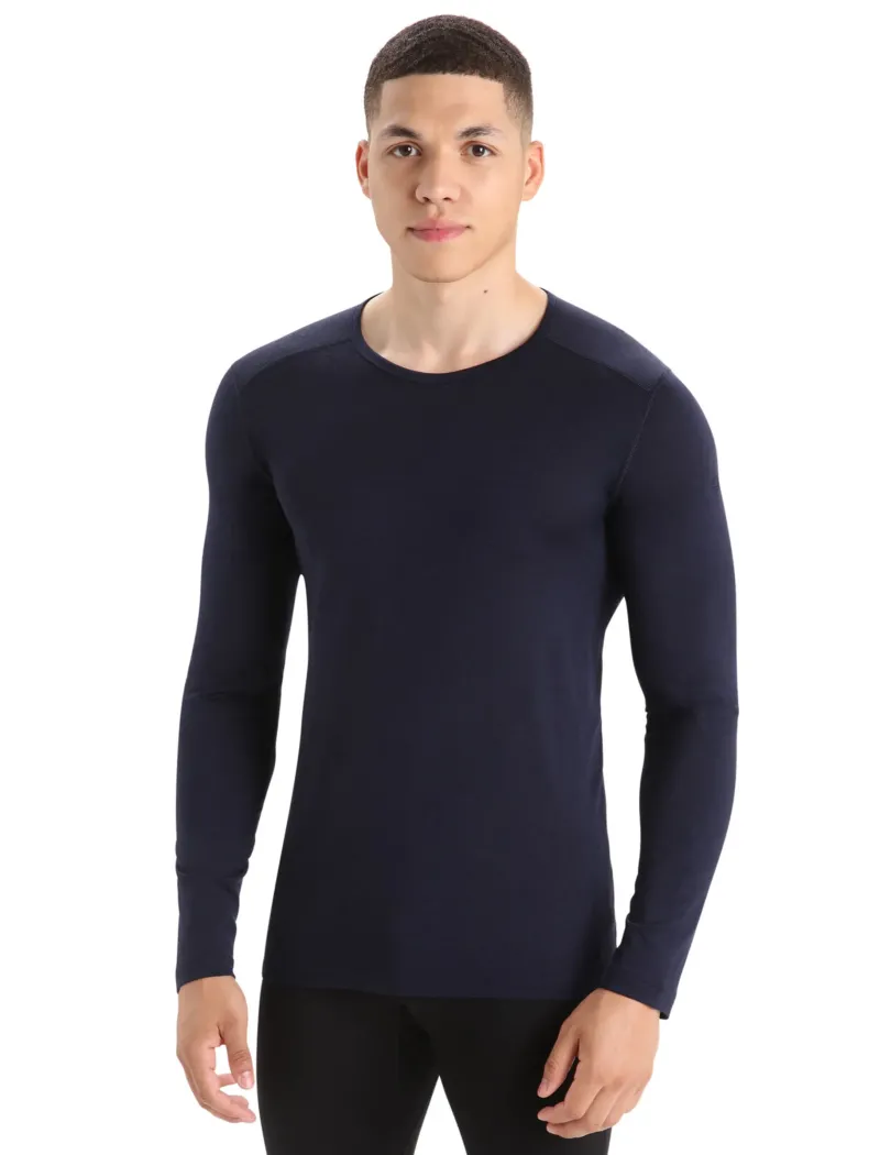 Icebreaker T-Shirts & Baselayers-Mens 200 Oasis Long Sleeved Crewe Top - Midnight Navy